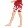 imageGirls Hawaiian Athletic Sportswear Bike Shorts in Floral PatternsLotus and Orchid Red