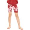 imageGirls Hawaiian Athletic Sportswear Bike Shorts in Floral PatternsLotus and Orchid Red