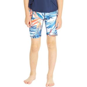 imageGirls Hawaiian Athletic Sportswear Bike Shorts in Floral PatternsFirebird Blue White