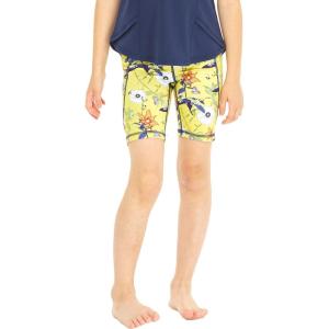 imageGirls Hawaiian Athletic Sportswear Bike Shorts in Floral PatternsGarden Poppy Yellow