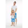 imageFather Son Matching Hawaiian Beach Board Shorts Swimwear Spandex in Classis Hibiscus PrintClassic Hibiscus in Blue