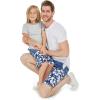 imageFather Son Matching Hawaiian Beach Board Shorts Swimwear Spandex in Classis Hibiscus PrintClassic Hibiscus in Navy
