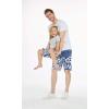 imageFather Son Matching Hawaiian Beach Board Shorts Swimwear Spandex in Classis Hibiscus PrintClassic Hibiscus in Navy