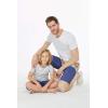 imageFather Son Matching Hawaiian Beach Board Shorts Swimwear Spandex in Classis Hibiscus PrintHonu Turtles in Navy