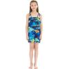 imageGirl Hawaiian Ruffle Top Jumpsuit Romper in Sunset Neon PastelSunset Blue