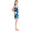 imageGirl Hawaiian Ruffle Top Jumpsuit Romper in Sunset Neon PastelSunset Blue