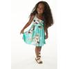 imageMatchable Family Hawaiian Luau Men Women Girl Boy Clothes in Pineapple Garden TurquoiseGirl Empire Dress With Elastic Strap