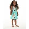 imageMatchable Family Hawaiian Luau Men Women Girl Boy Clothes in Pineapple Garden TurquoiseGirl Empire Dress With Elastic Strap