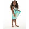 imageMatchable Family Hawaiian Luau Men Women Girl Boy Clothes in Pineapple Garden TurquoiseGirl Empire Dress With Elastic Strap