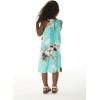 imageMatchable Family Hawaiian Luau Men Women Girl Boy Clothes in Pineapple Garden TurquoiseGirl Round Neck Ruffle
