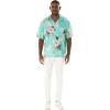 imageMatchable Family Hawaiian Luau Men Women Girl Boy Clothes in Pineapple Garden TurquoiseMen Short Sleeve