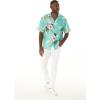 imageMatchable Family Hawaiian Luau Men Women Girl Boy Clothes in Pineapple Garden TurquoiseMen Short Sleeve