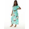 imageMatchable Family Hawaiian Luau Men Women Girl Boy Clothes in Pineapple Garden TurquoiseWomen Cap Sleeve