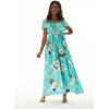 imageMatchable Family Hawaiian Luau Men Women Girl Boy Clothes in Pineapple Garden TurquoiseWomen Maxi Rahee