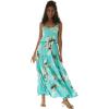 imageMatchable Family Hawaiian Luau Men Women Girl Boy Clothes in Pineapple Garden TurquoiseWomen Maxi Tiered