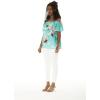 imageMatchable Family Hawaiian Luau Men Women Girl Boy Clothes in Pineapple Garden TurquoiseWomen Offshoulder Ruffle Top