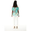 imageMatchable Family Hawaiian Luau Men Women Girl Boy Clothes in Pineapple Garden TurquoiseWomen Offshoulder Ruffle Top