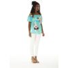 imageMatchable Family Hawaiian Luau Men Women Girl Boy Clothes in Pineapple Garden TurquoiseWomen Offshoulder Ruffle Top