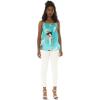 imageMatchable Family Hawaiian Luau Men Women Girl Boy Clothes in Pineapple Garden TurquoiseWomen Spaghetti Tank Top