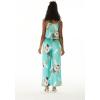 imageMatchable Family Hawaiian Luau Men Women Girl Boy Clothes in Pineapple Garden TurquoiseWomen V Neck Jumpsuit