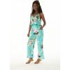 imageMatchable Family Hawaiian Luau Men Women Girl Boy Clothes in Pineapple Garden TurquoiseWomen V Neck Jumpsuit