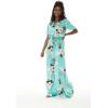 imageMatchable Family Hawaiian Luau Men Women Girl Boy Clothes in Pineapple Garden TurquoiseWomen Wide Legged With Pockets Jumpsuit