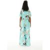 imageMatchable Family Hawaiian Luau Men Women Girl Boy Clothes in Pineapple Garden TurquoiseWomen Wide Legged With Pockets Jumpsuit