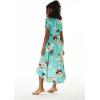 imageMatchable Family Hawaiian Luau Men Women Girl Boy Clothes in Pineapple Garden TurquoiseWomen Wrap Ruffle
