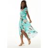 imageMatchable Family Hawaiian Luau Men Women Girl Boy Clothes in Pineapple Garden TurquoiseWomen Wrap Ruffle