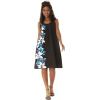 imageMatchable Family Hawaiian Luau Men Women Girl Boy Clothes in Watercolor Orchid in Black TurquoiseWomen Round Neck Shift Dress Side