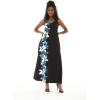 imageMatchable Family Hawaiian Luau Men Women Girl Boy Clothes in Watercolor Orchid in Black TurquoiseWomen Sweet Heart Maxi