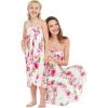 imageMatching Hawaiian Luau Mother Daughter Halter Dress in Hibiscus BluePink Hibiscus Vine