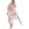 imageMatching Hawaiian Luau Mother Daughter Halter Dress in Hibiscus BluePink Hibiscus Vine