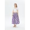 imageWomens Hawaiian Luau Muumuu Flare SkirtVintage Hibiscus Purple