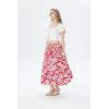 imageWomens Hawaiian Luau Muumuu Flare SkirtVintage Hibiscus Red