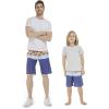 imageFather Son Matching Hawaiian Beach Board Shorts Swimwear Spandex in Classis Hibiscus PrintHonu Turtles in Navy