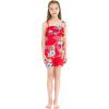 imageGirl Hawaiian Ruffle Top Jumpsuit Romper in Hibiscus BlueHibiscus Red