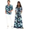 imageMatchable Couple Hawaiian Luau Shirt or Wide Legged with Pockets Jumpsuit in Orchid Breeze NavyWomen Orchid Breeze Navy