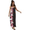 imageWomens Hawaiian Luau Watercolor Orchid Maxi Sweetheart DressWatercolor Orchid Black Pink