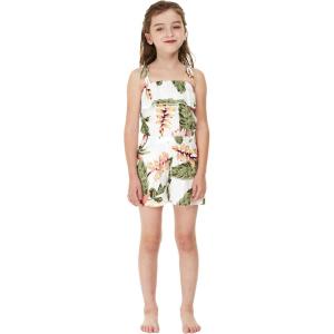 imageGirl Hawaiian Ruffle Top Jumpsuit Romper in Hibiscus BlueCream Rafelsia