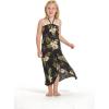 imageGirl Hawaiian Halter Dress in Palm Green LeafBlack Hibiscus Rim