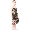 imageGirl Hawaiian Halter Dress in Palm Green LeafBlack Rafelsia