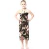 imageGirl Hawaiian Halter Dress in Palm Green LeafBlack Rafelsia