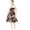 imageGirl Hawaiian Halter Dress in Palm Green LeafBlack Rafelsia