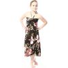 imageGirl Hawaiian Halter Dress in Palm Green LeafBlack Rafelsia