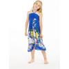 imageGirl Hawaiian Halter Dress in Palm Green LeafRafelsia Border Blue