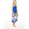 imageGirl Hawaiian Halter Dress in Palm Green LeafRafelsia Border Blue