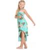 imageGirl Hawaiian Halter Dress in Palm Green LeafTurquoise Palm Orchid