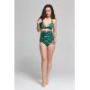imageHawaii Hangover Womens Vintage Bikini High Rise Ruffle Folded Green Flamingo SetGreen Flamingo High Rise Vintage Set