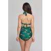 imageHawaii Hangover Womens Vintage Bikini High Rise Ruffle Folded Green Flamingo SetGreen Flamingo High Rise Vintage Set